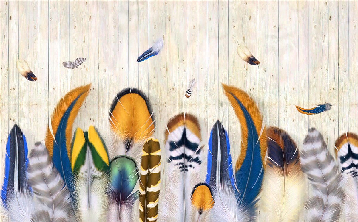 Fototapeta vtáčie perie rôznych formátov a odtieňov