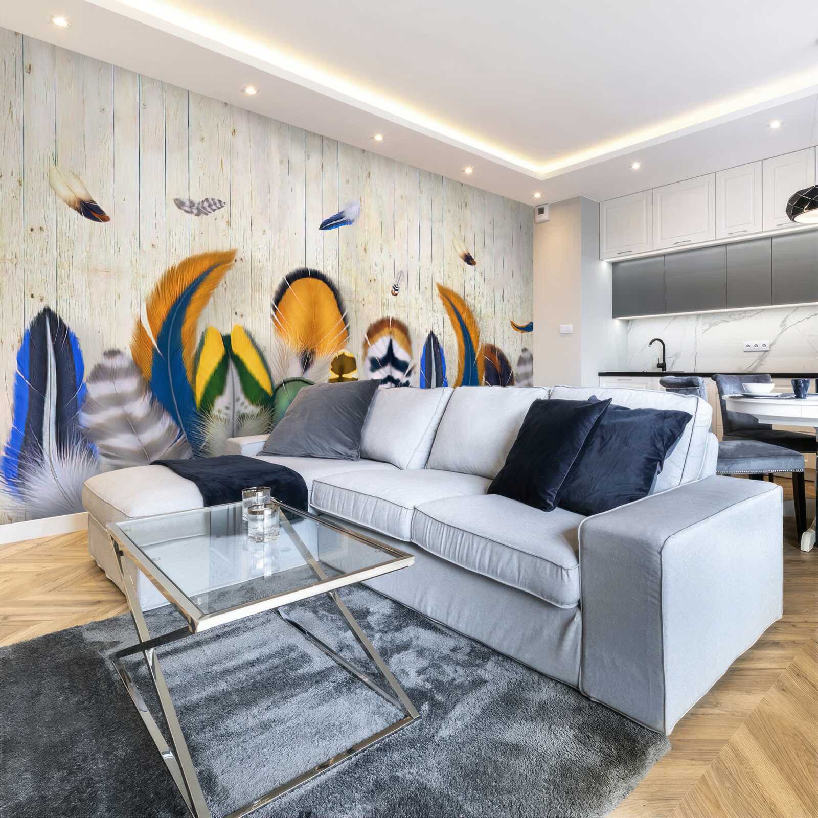 Fototapeta vtáčie perie rôznych formátov a odtieňov