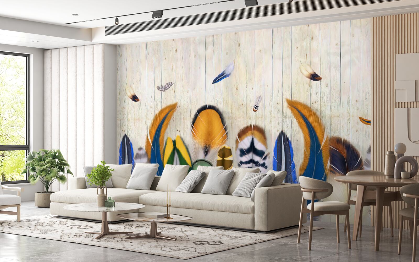 Fototapeta vtáčie perie rôznych formátov a odtieňov