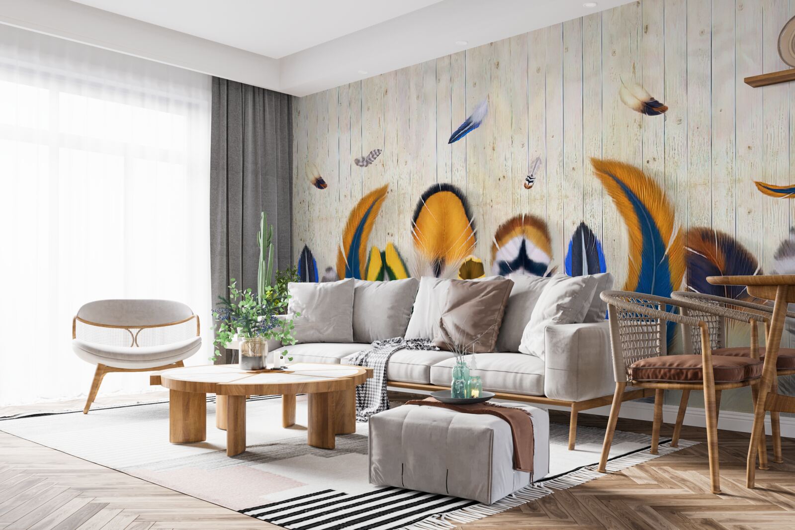 Fototapeta vtáčie perie rôznych formátov a odtieňov