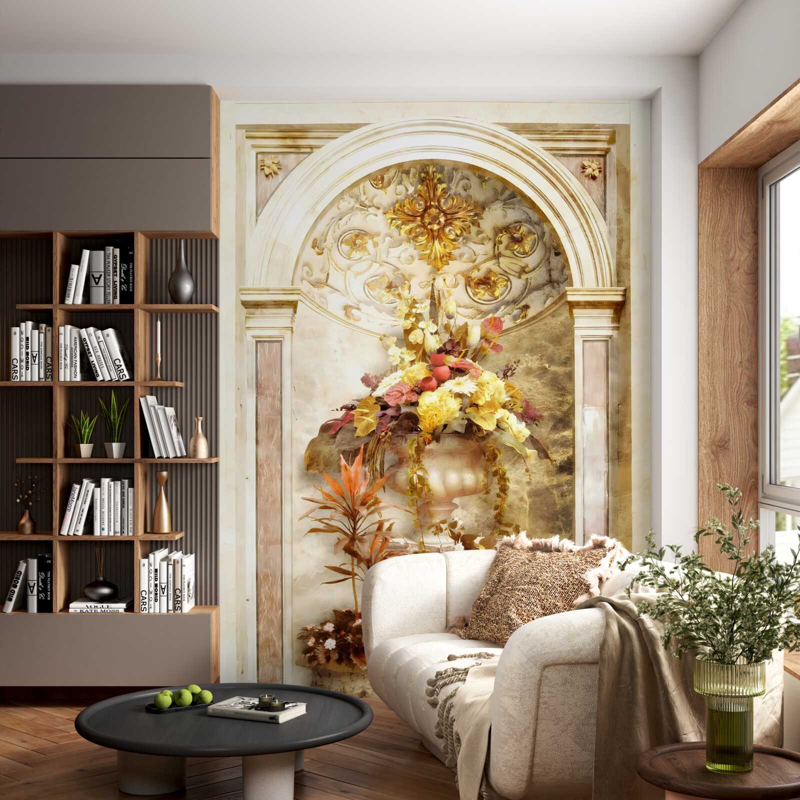 Fototapeta kvety v nástenných vázach