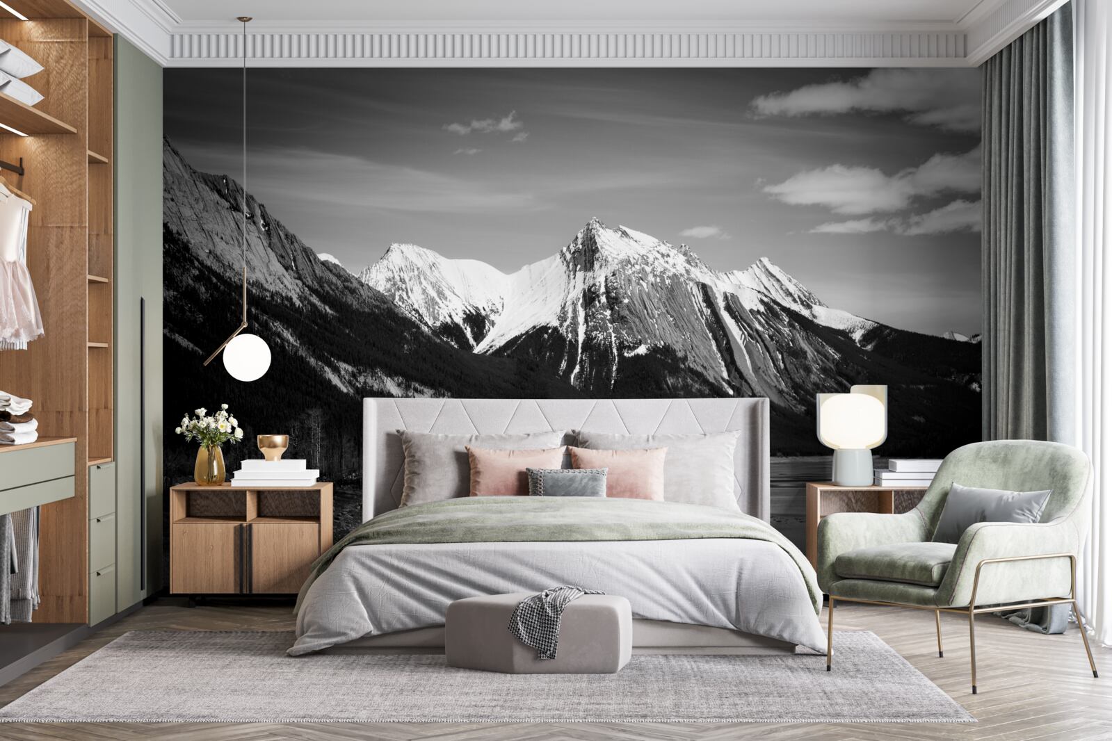 Fototapeta hory v monochromatických odtieňoch
