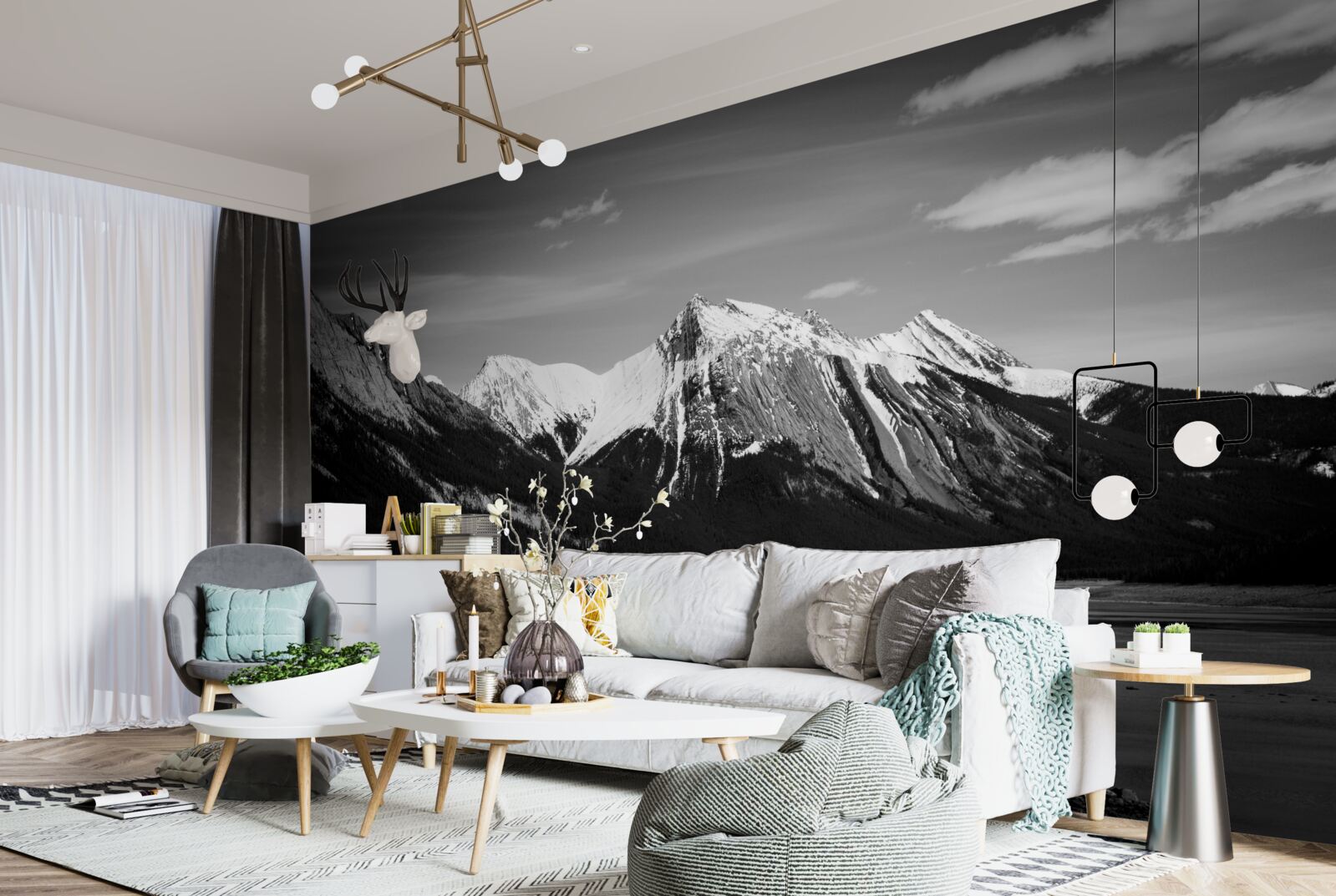 Fototapeta hory v monochromatických odtieňoch