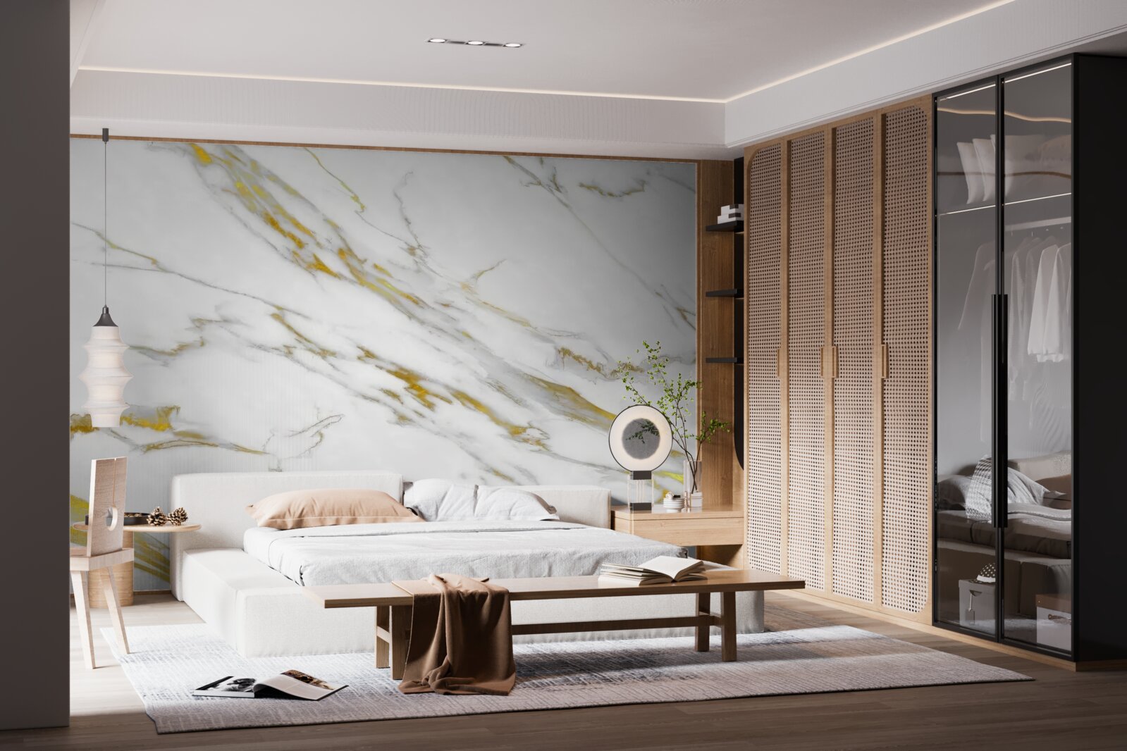 Fototapeta biele pozadie so zlatými čiarami