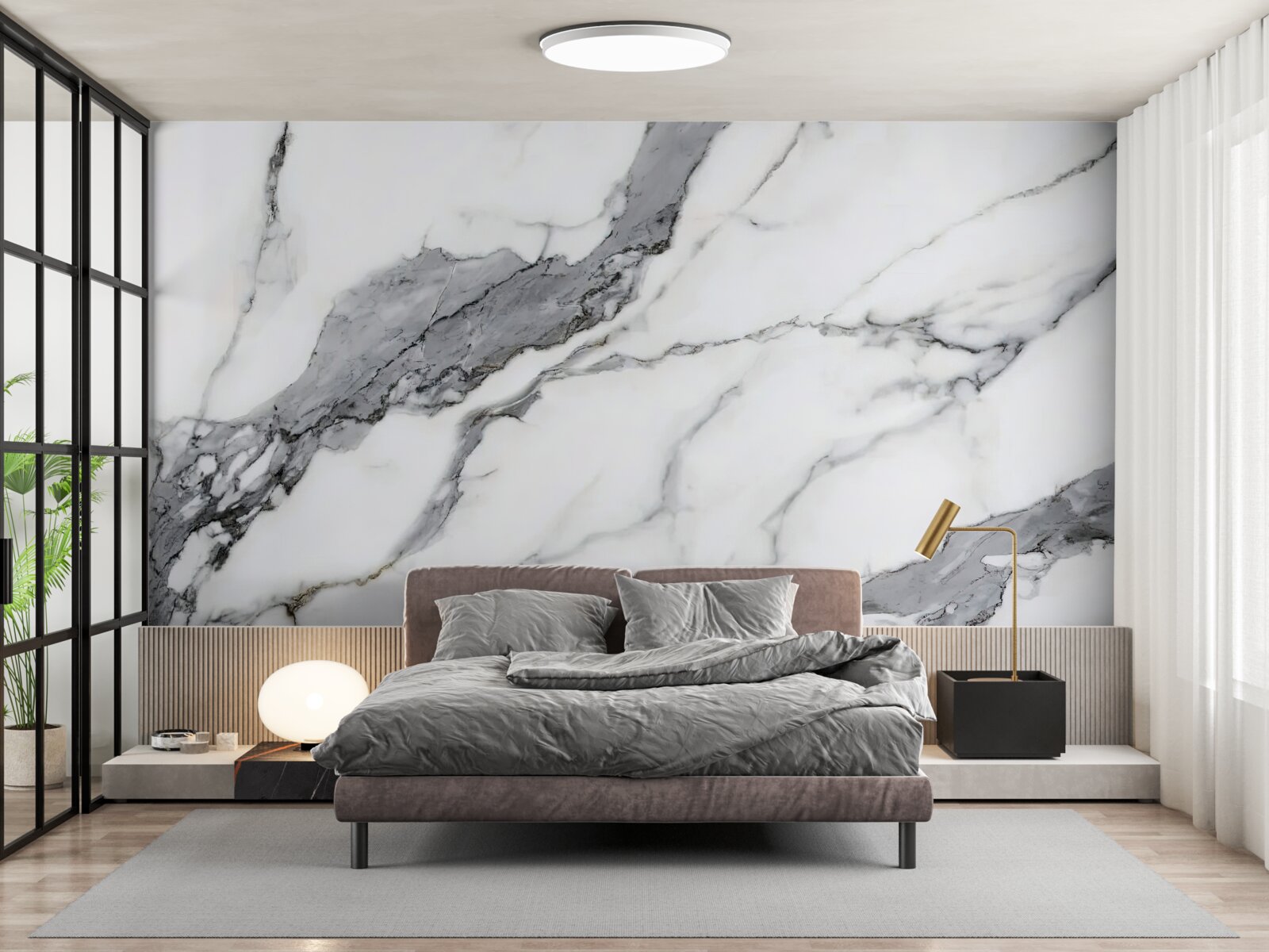 Fototapeta biely a sivý mramor