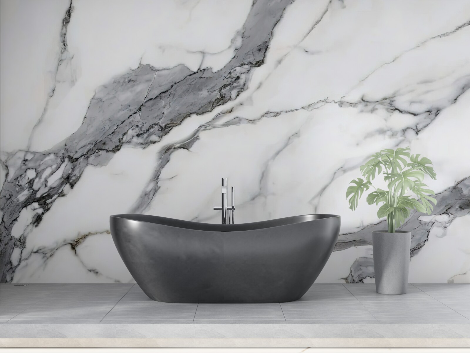 Fototapeta biely a sivý mramor