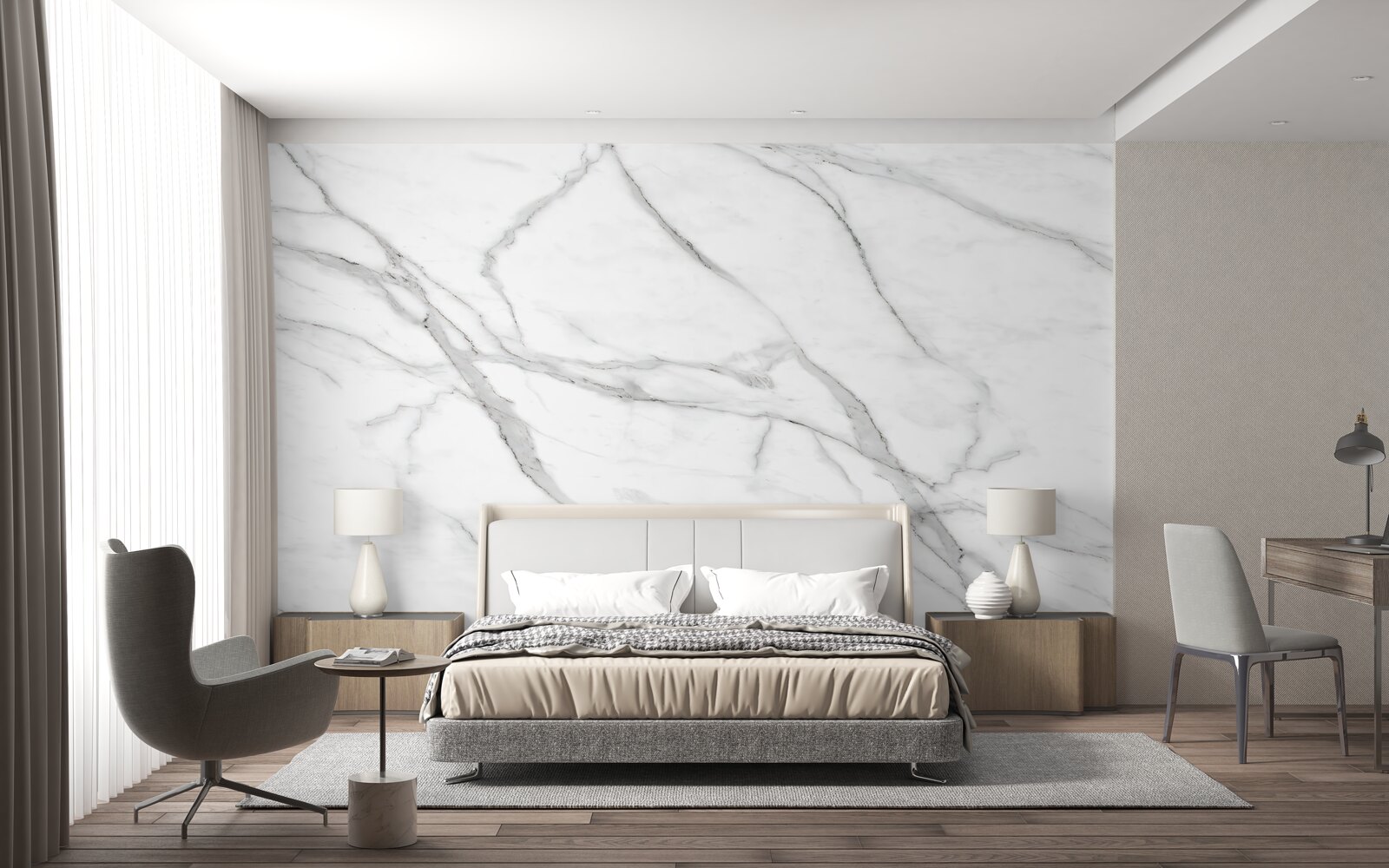 Fototapeta svetlá stena so sivými pruhmi