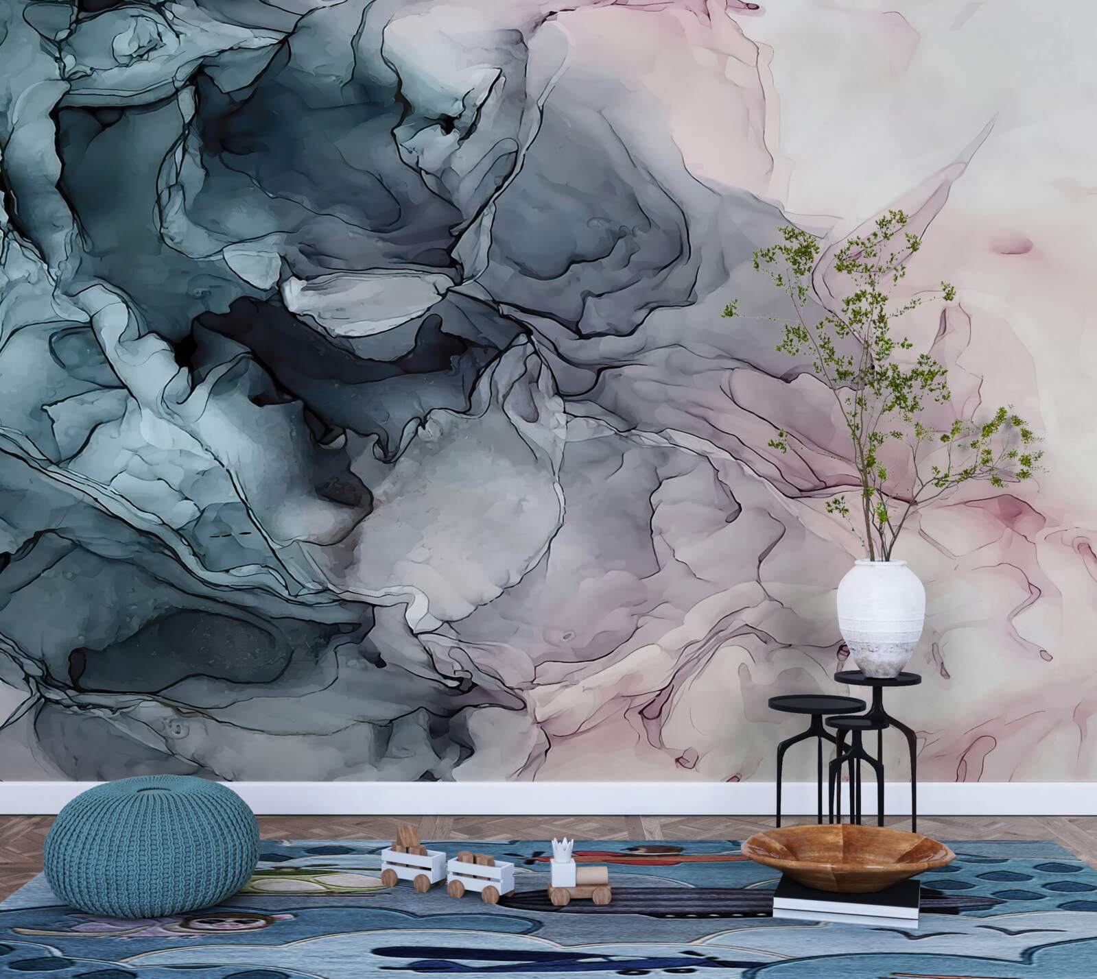 Fototapeta viacfarebné akvarelové stopy