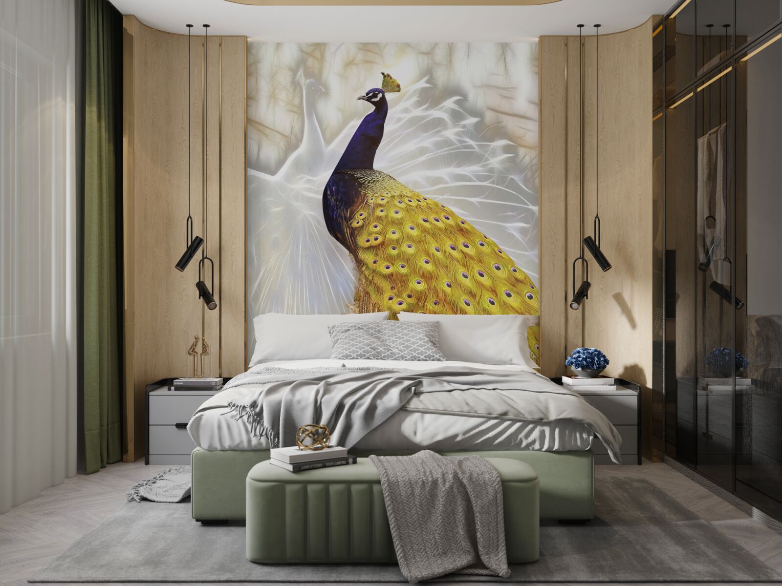 Fototapeta vtáčik so zlatým perím