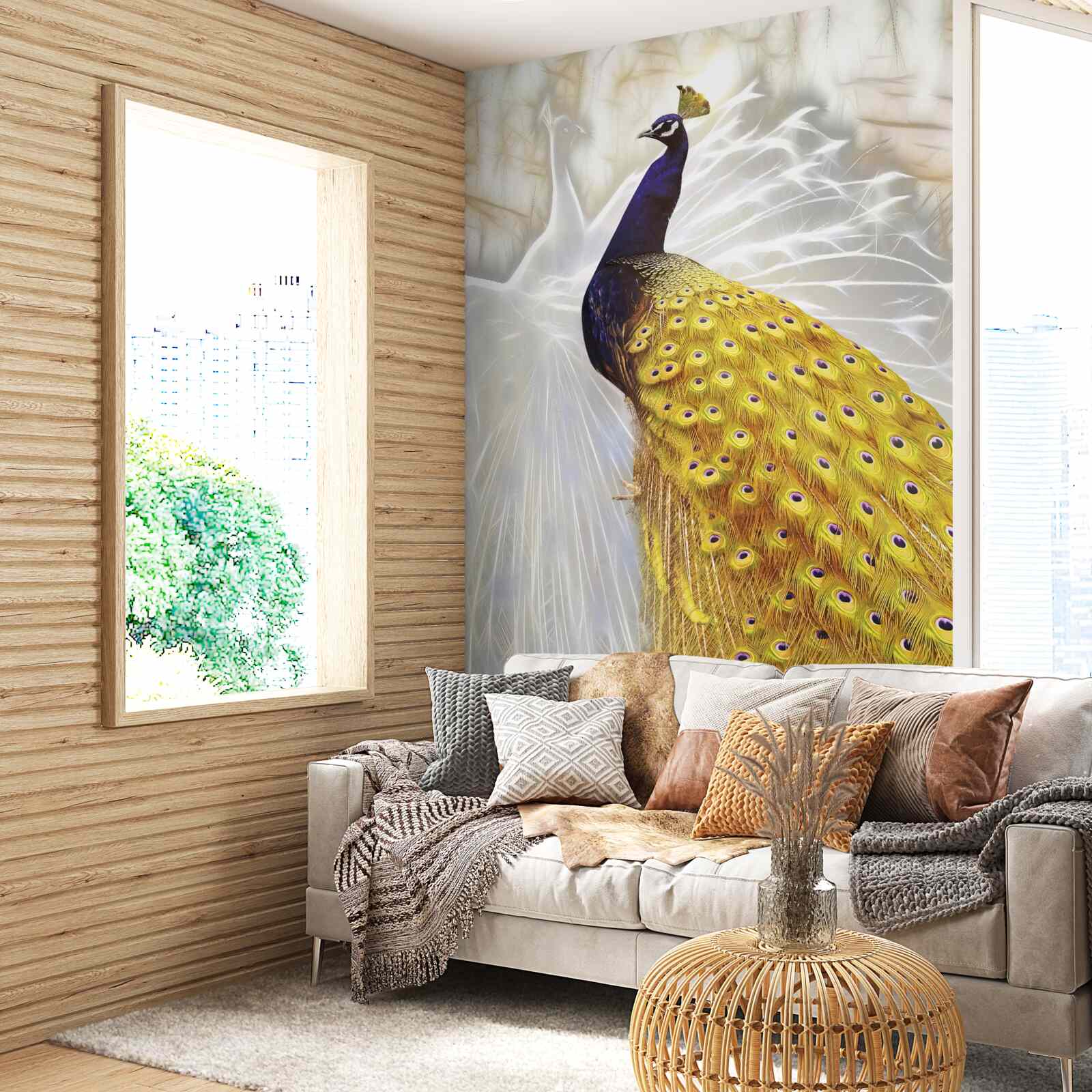 Fototapeta vtáčik so zlatým perím