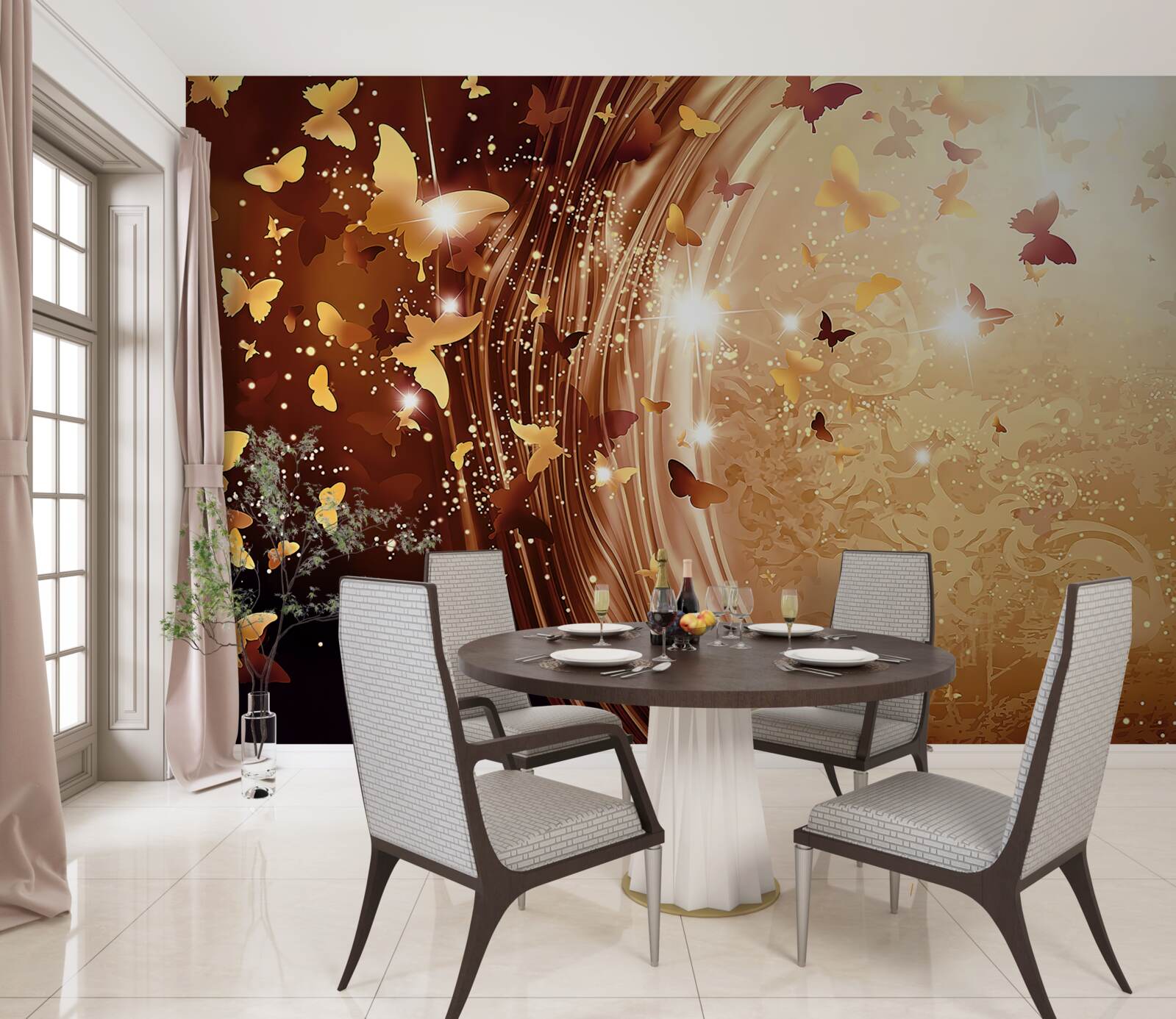 Fototapeta kučery a motýle