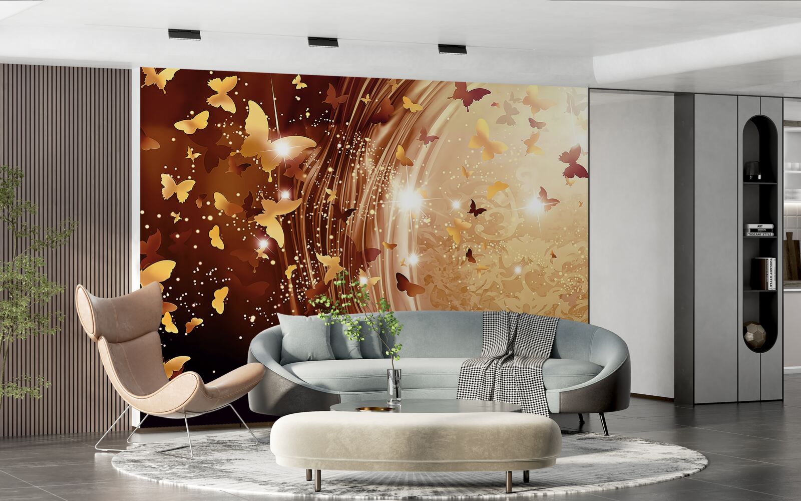 Fototapeta kučery a motýle