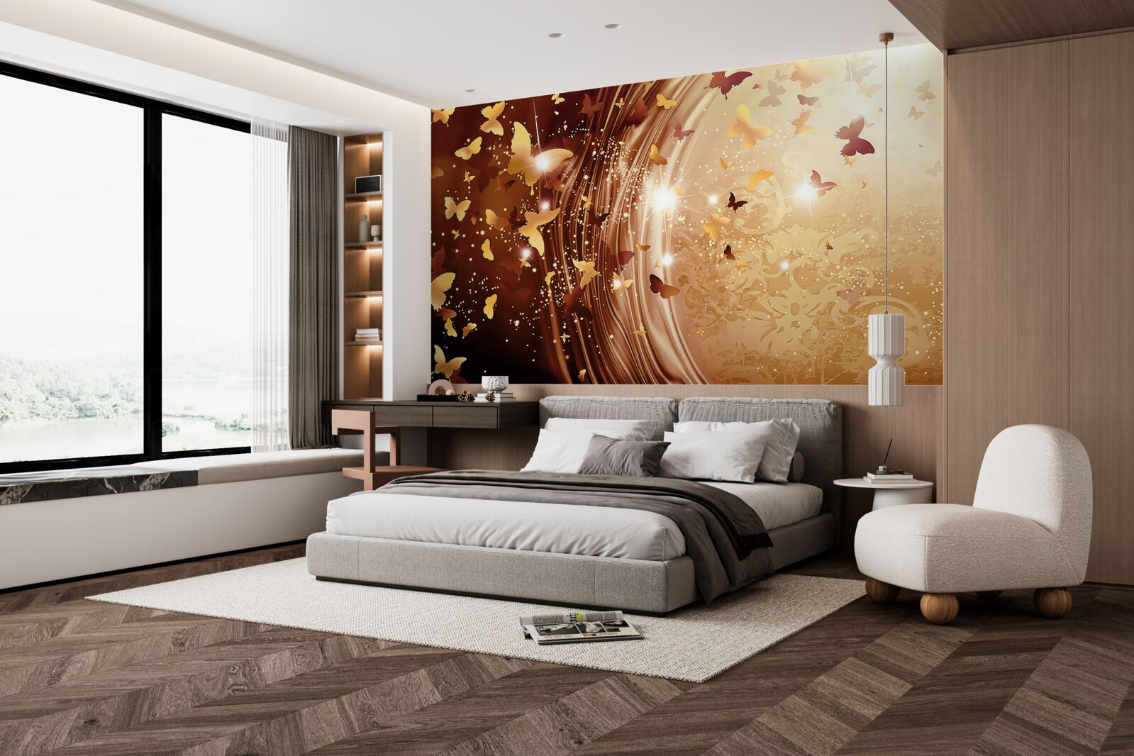 Fototapeta kučery a motýle