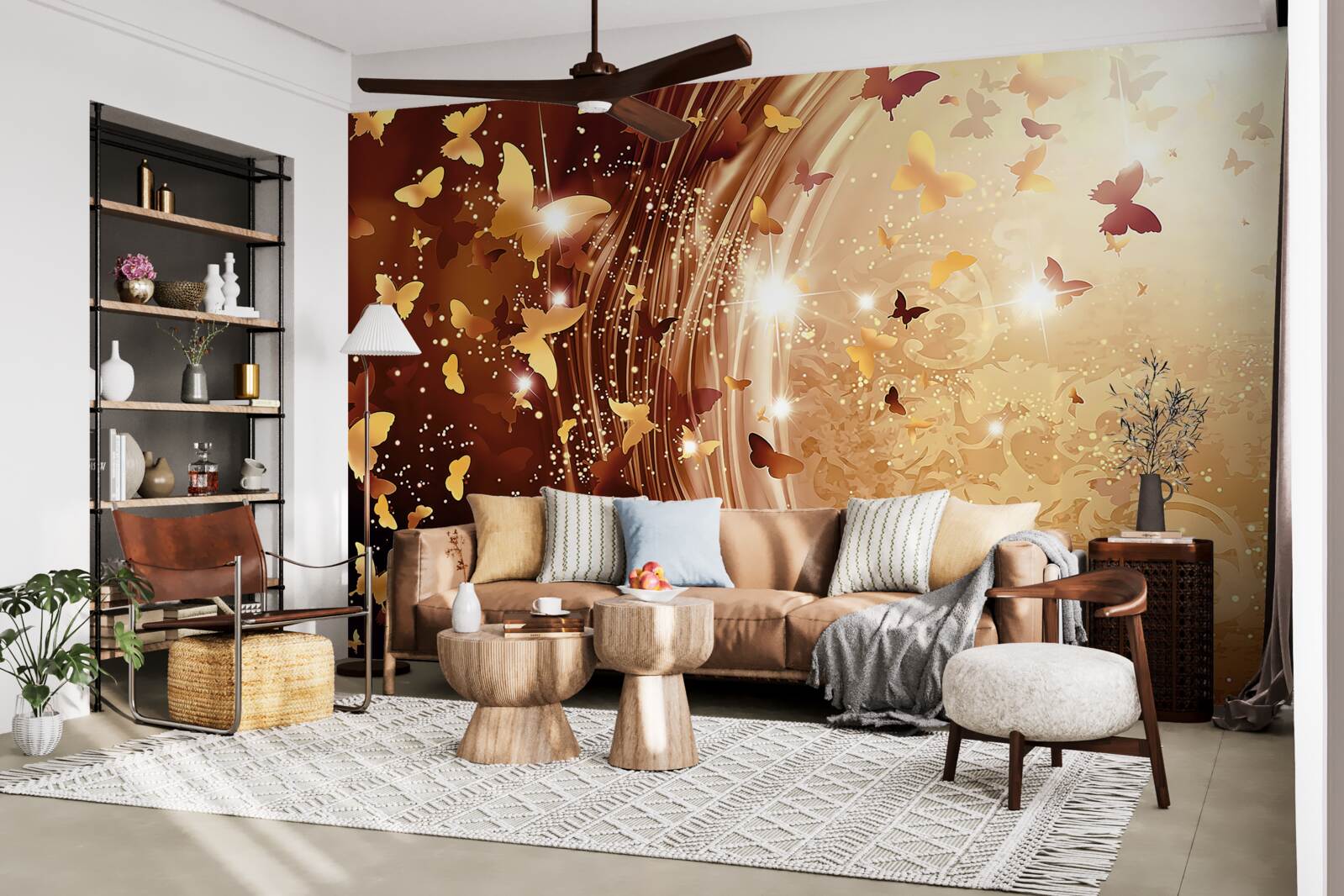 Fototapeta kučery a motýle