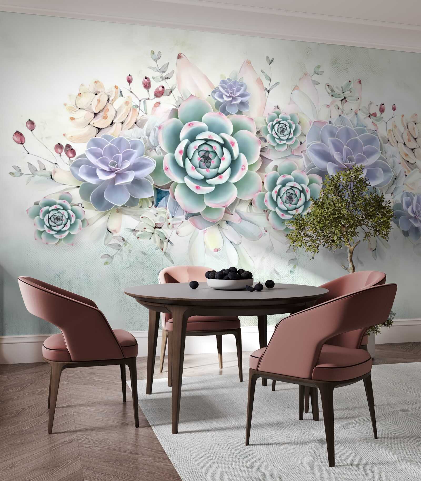 Fototapeta na svetlom pozadí sú modré kvety