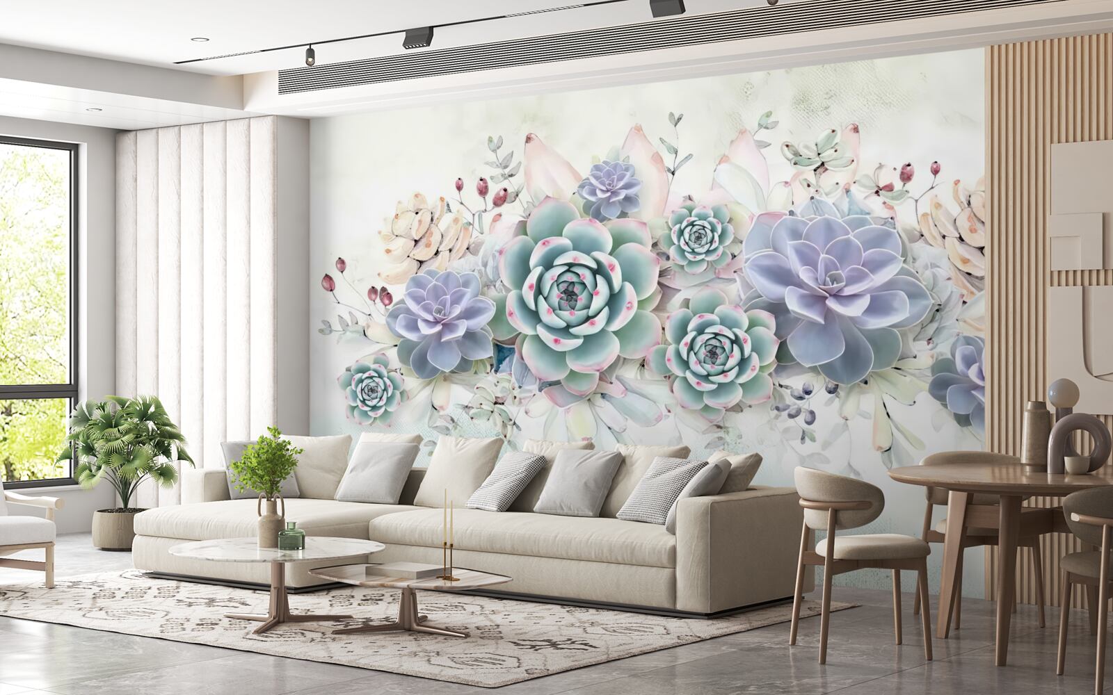 Fototapeta na svetlom pozadí sú modré kvety