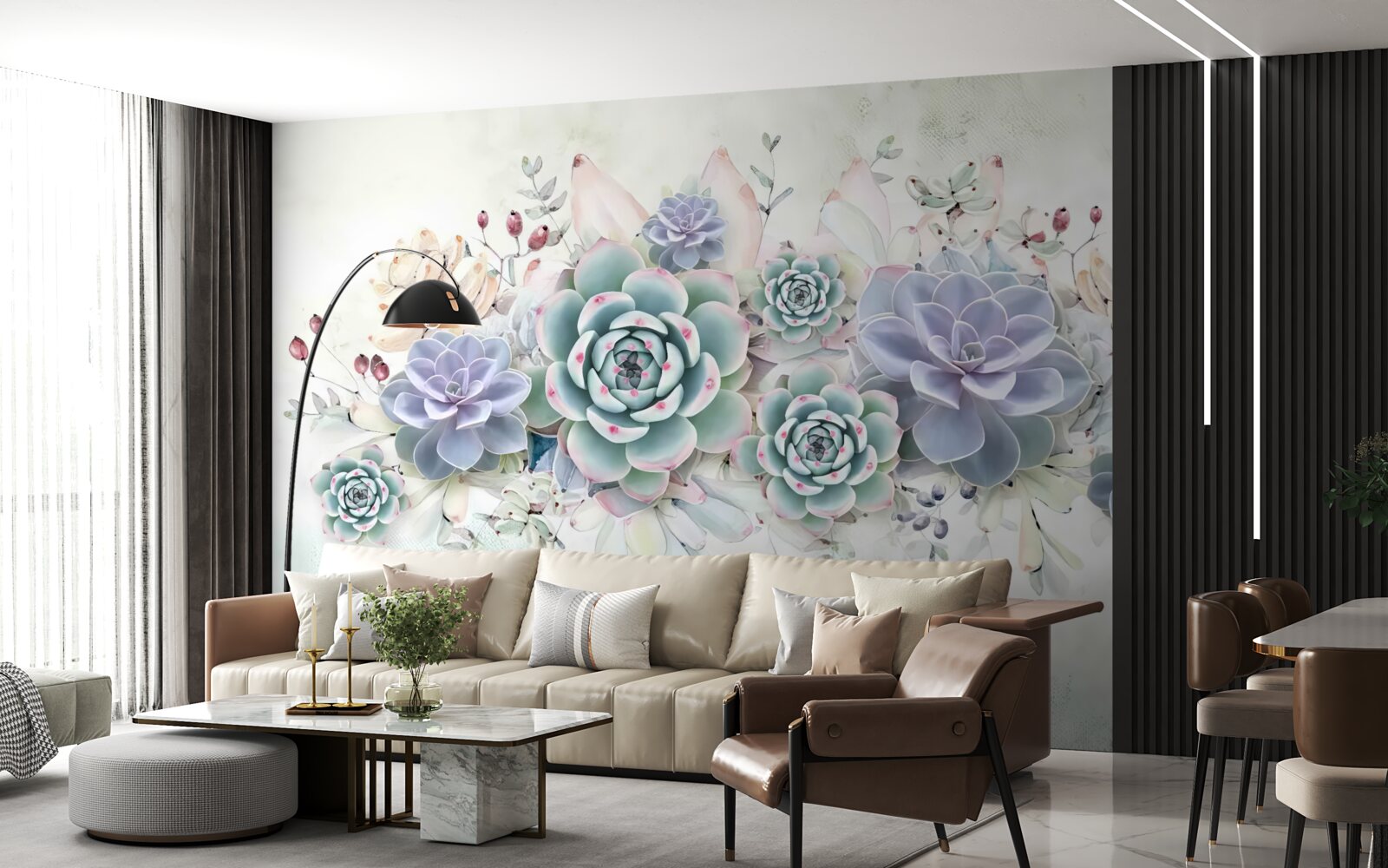 Fototapeta na svetlom pozadí sú modré kvety