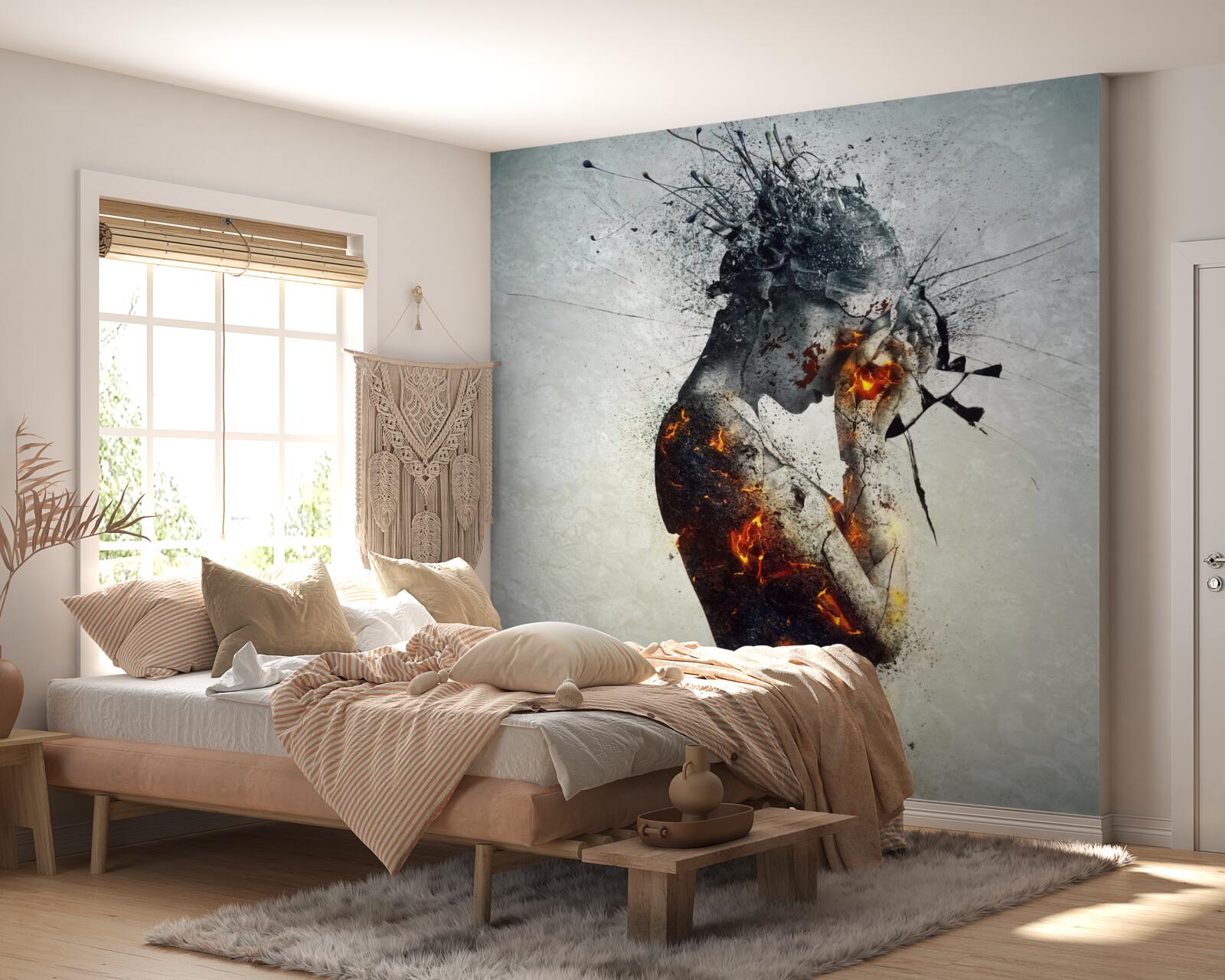 Fototapeta dievča si schová tvár do dlaní