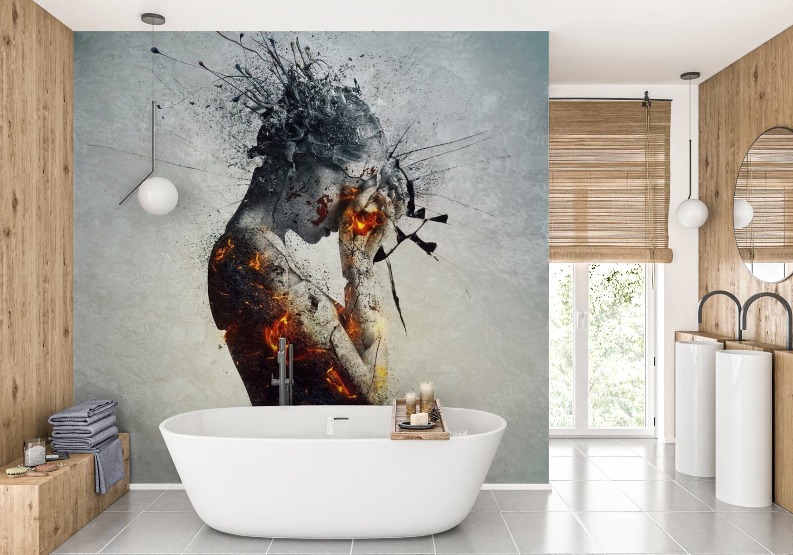 Fototapeta dievča si schová tvár do dlaní