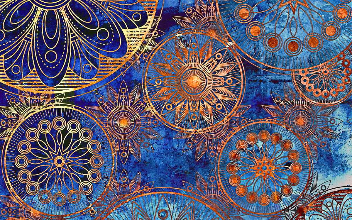 Fototapeta rôzne vlnité zlaté kruhy