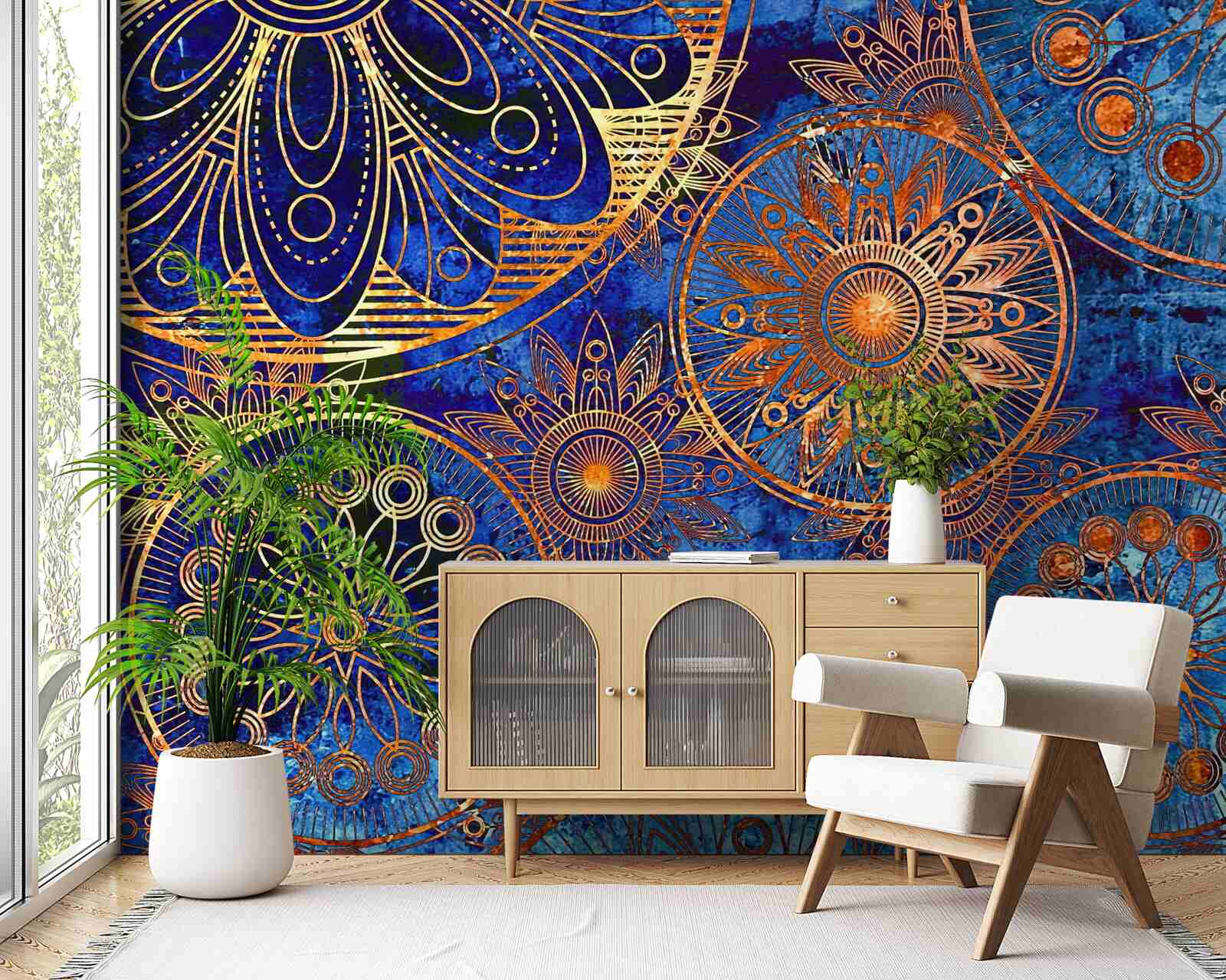 Fototapeta rôzne vlnité zlaté kruhy