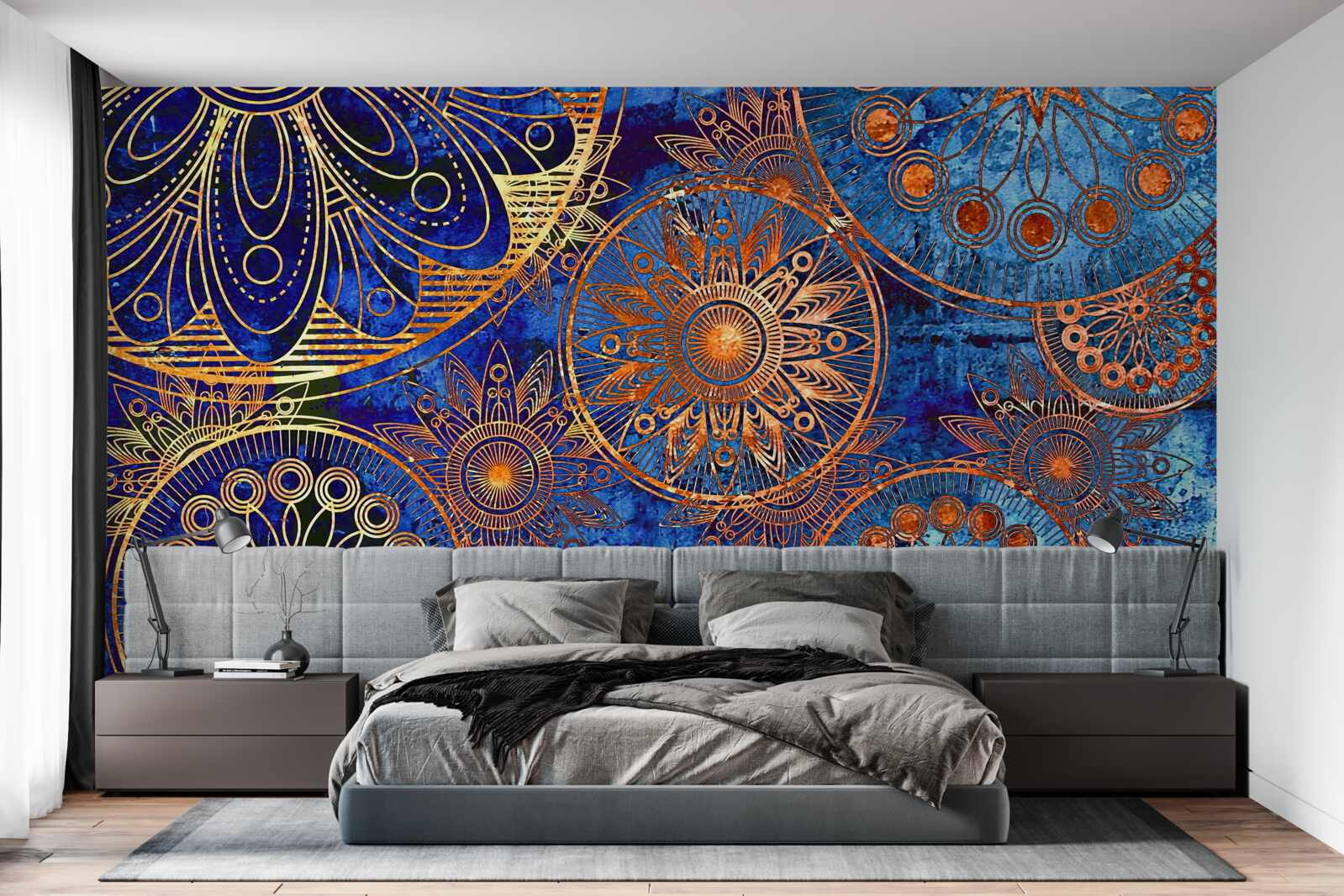 Fototapeta rôzne vlnité zlaté kruhy