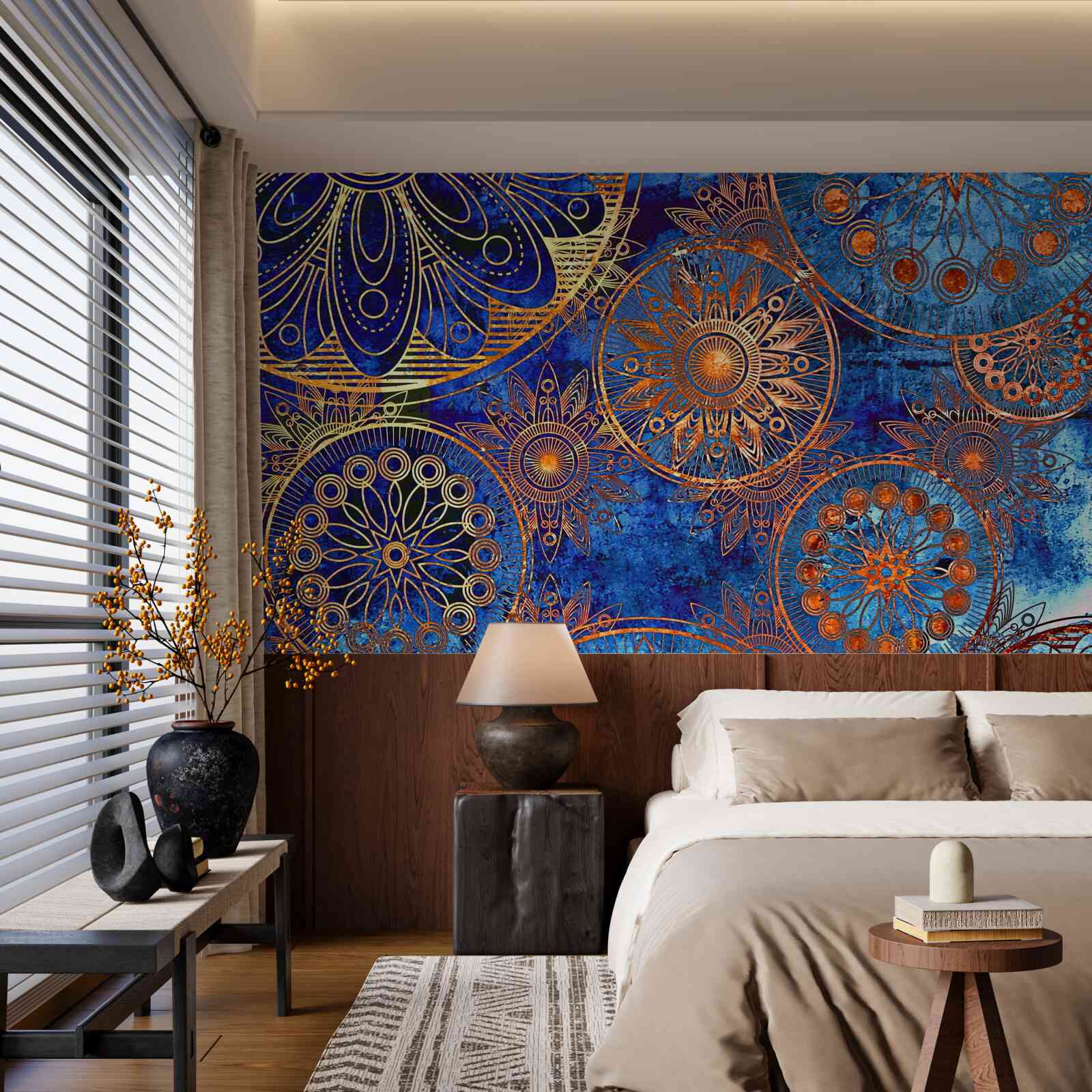 Fototapeta rôzne vlnité zlaté kruhy