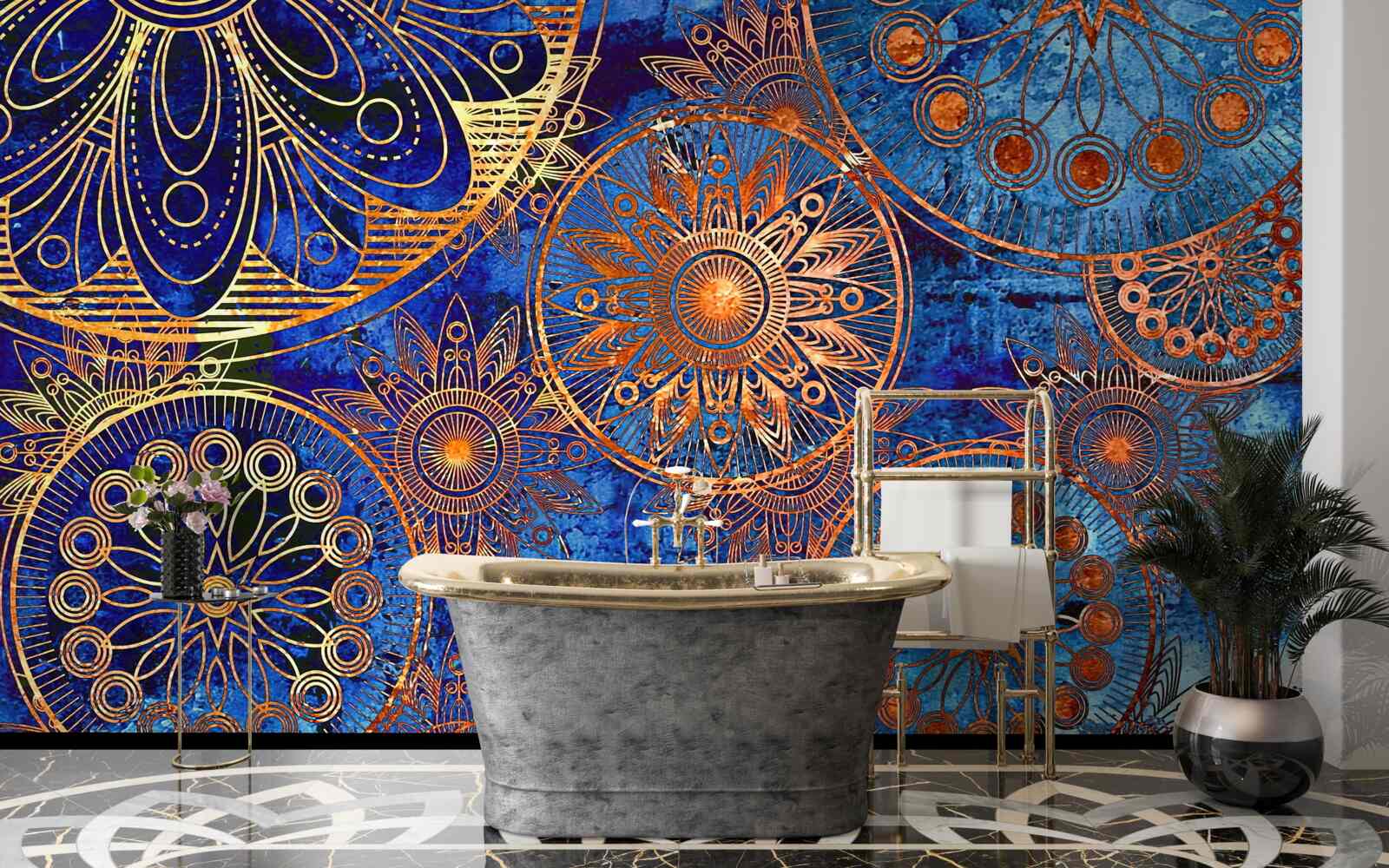 Fototapeta rôzne vlnité zlaté kruhy