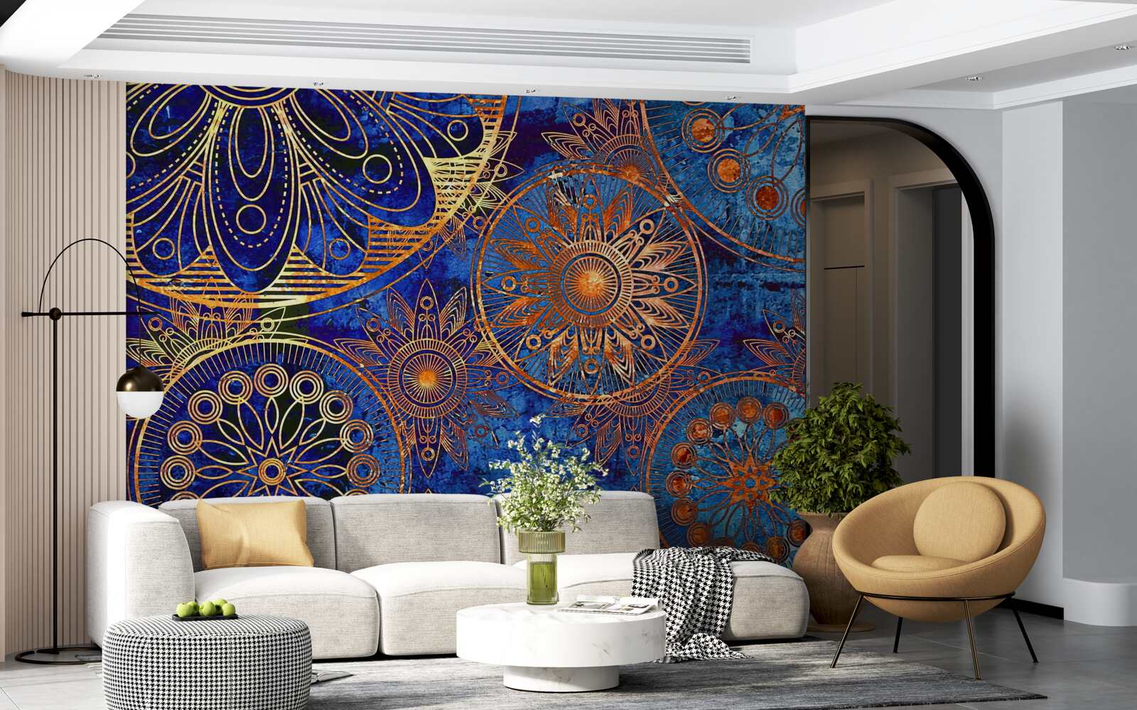 Fototapeta rôzne vlnité zlaté kruhy