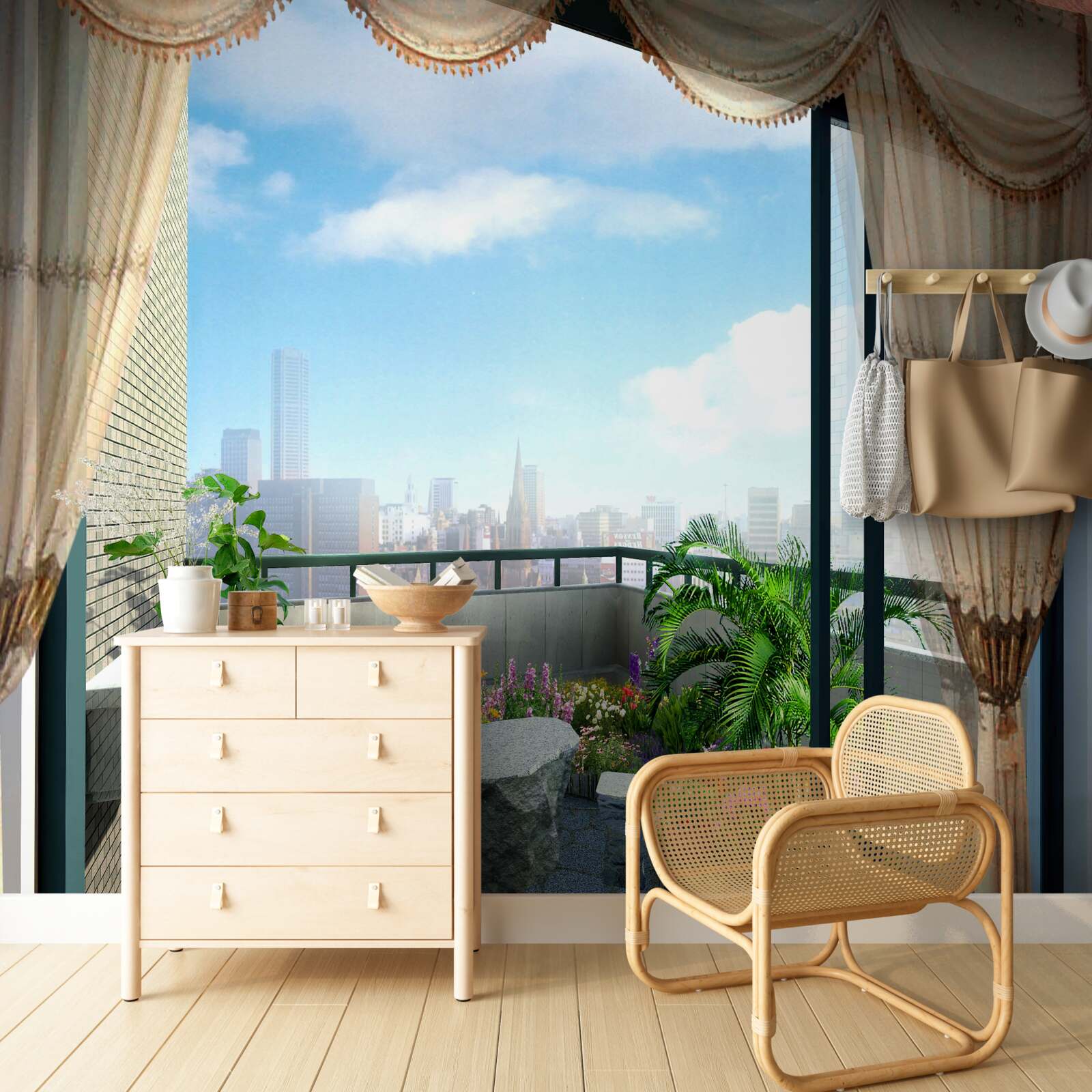 Fototapeta rastliny pre dom na otvorenej lodžii