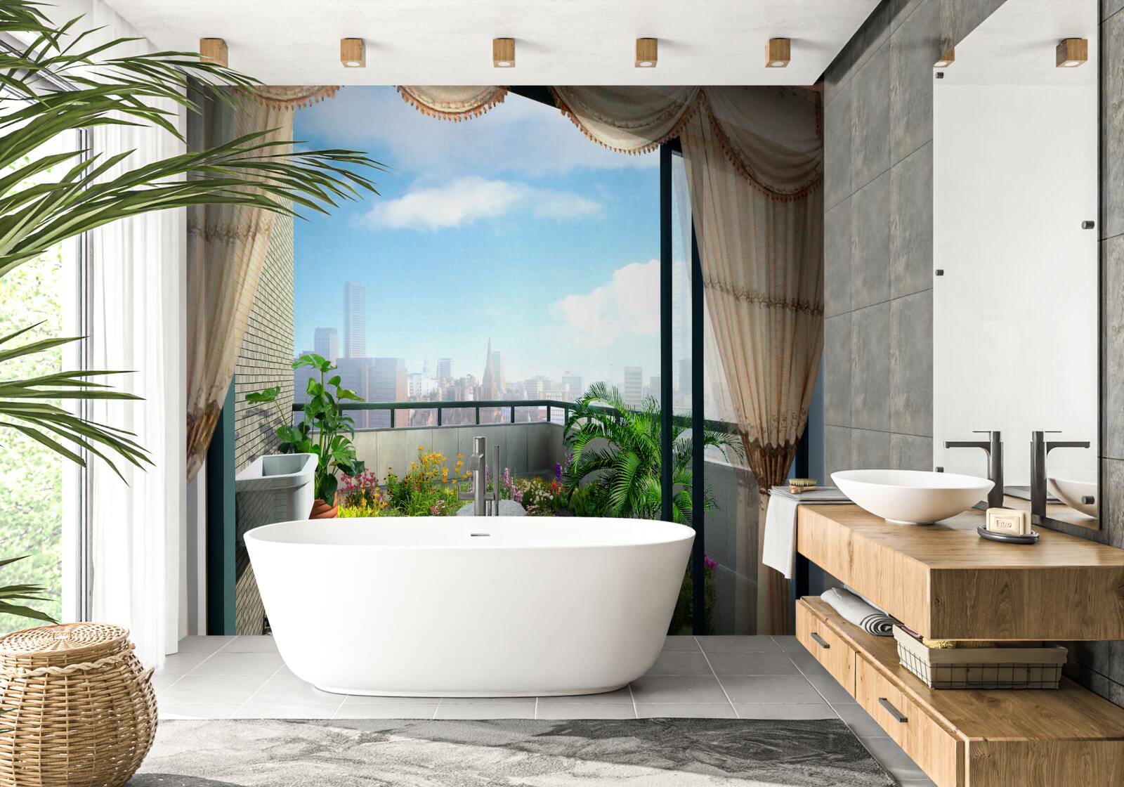 Fototapeta rastliny pre dom na otvorenej lodžii