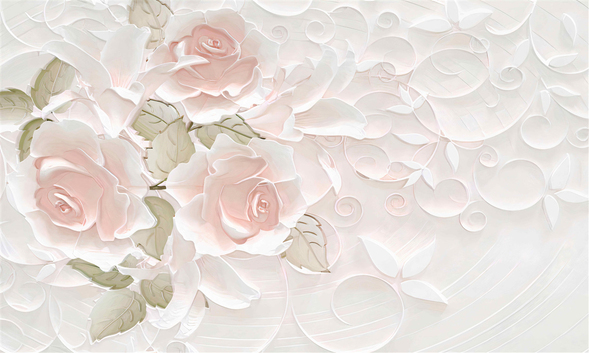 Fototapeta bledé ruže na bledej stene