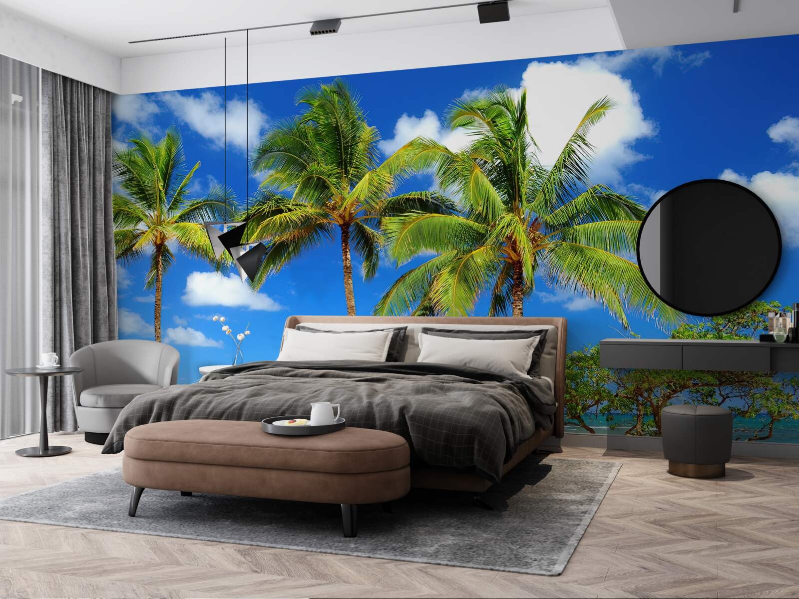 Fototapeta palmy na piesočnom pobreží