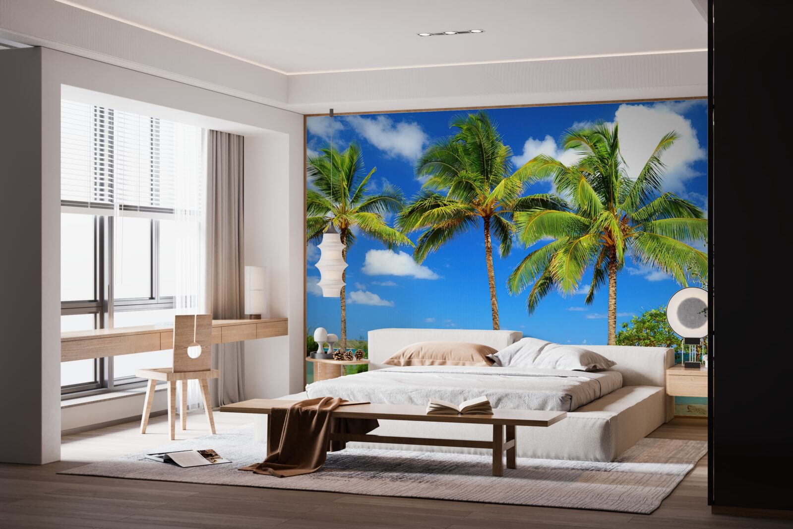 Fototapeta palmy na piesočnom pobreží