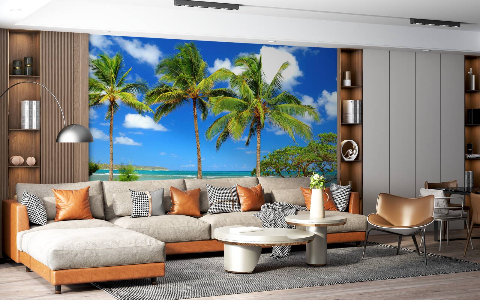 Fototapeta palmy na piesočnom pobreží