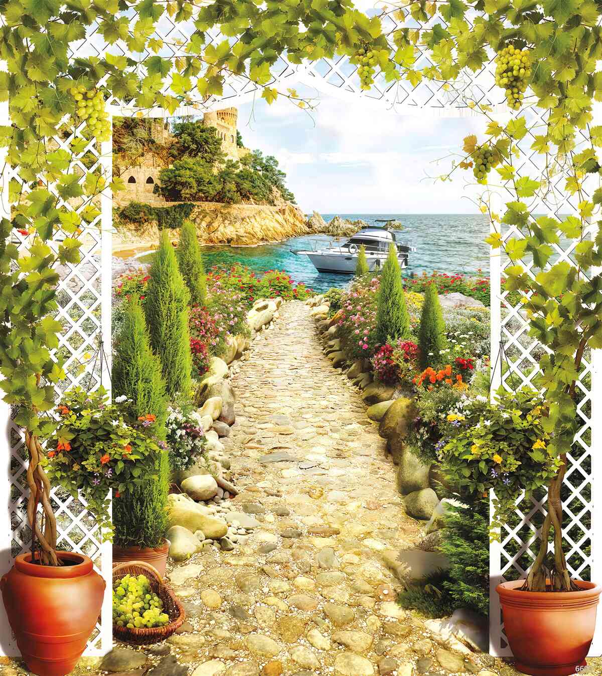 Fototapeta cesta k moru a lodi