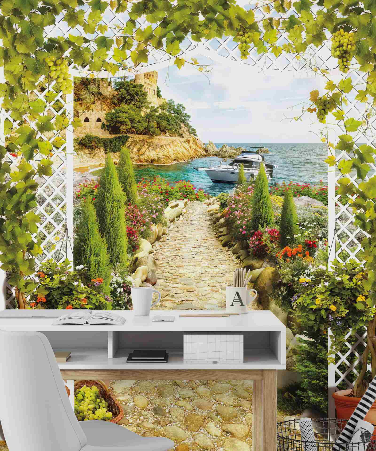 Fototapeta cesta k moru a lodi