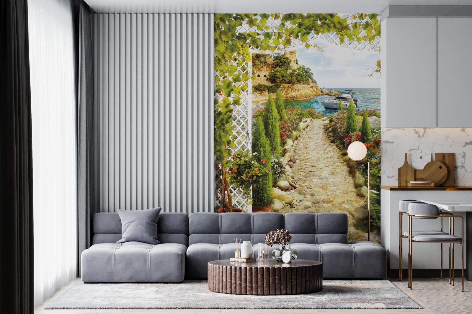 Fototapeta cesta k moru a lodi