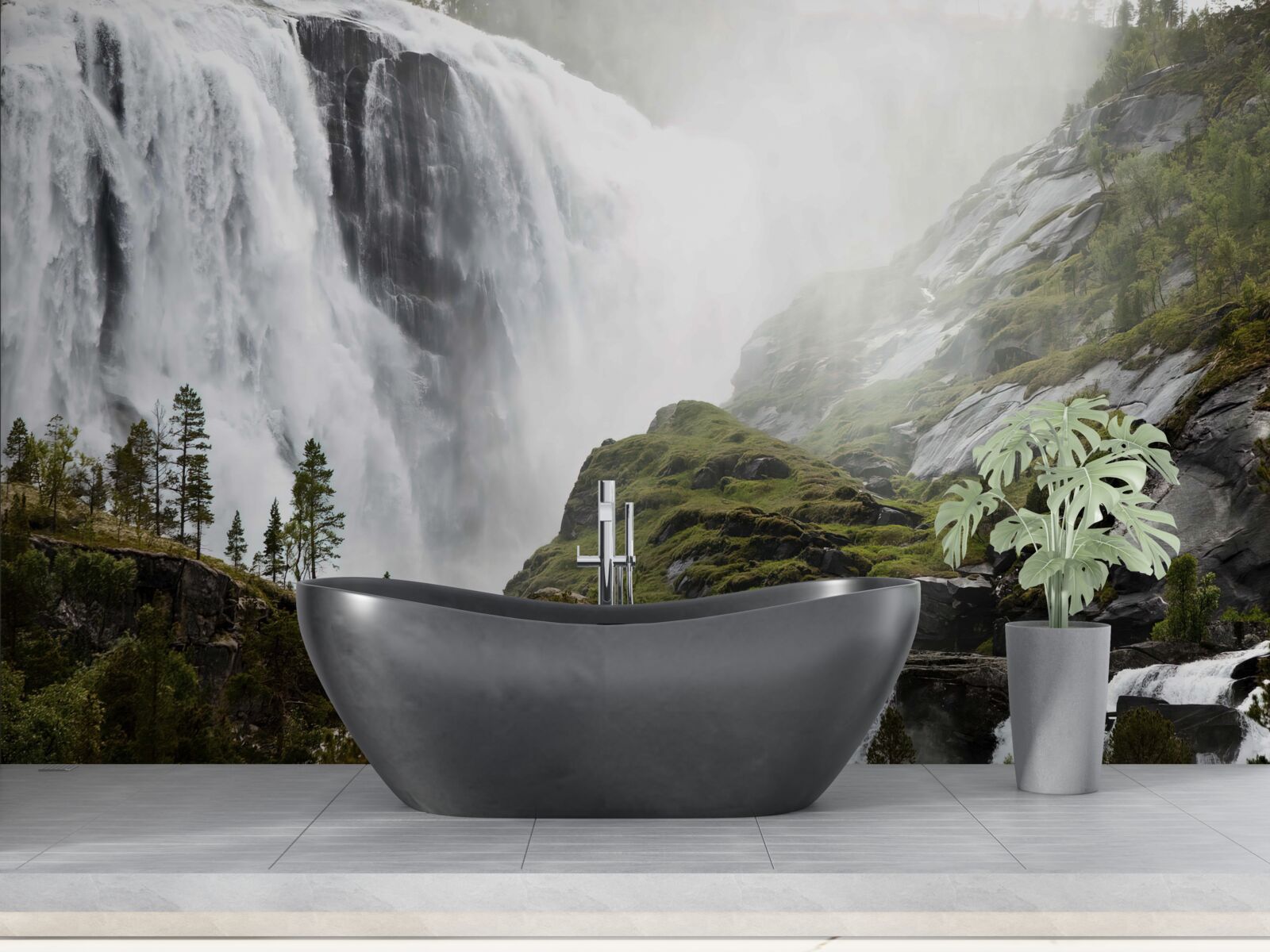 Fototapeta majestátny kaskádový vodopád