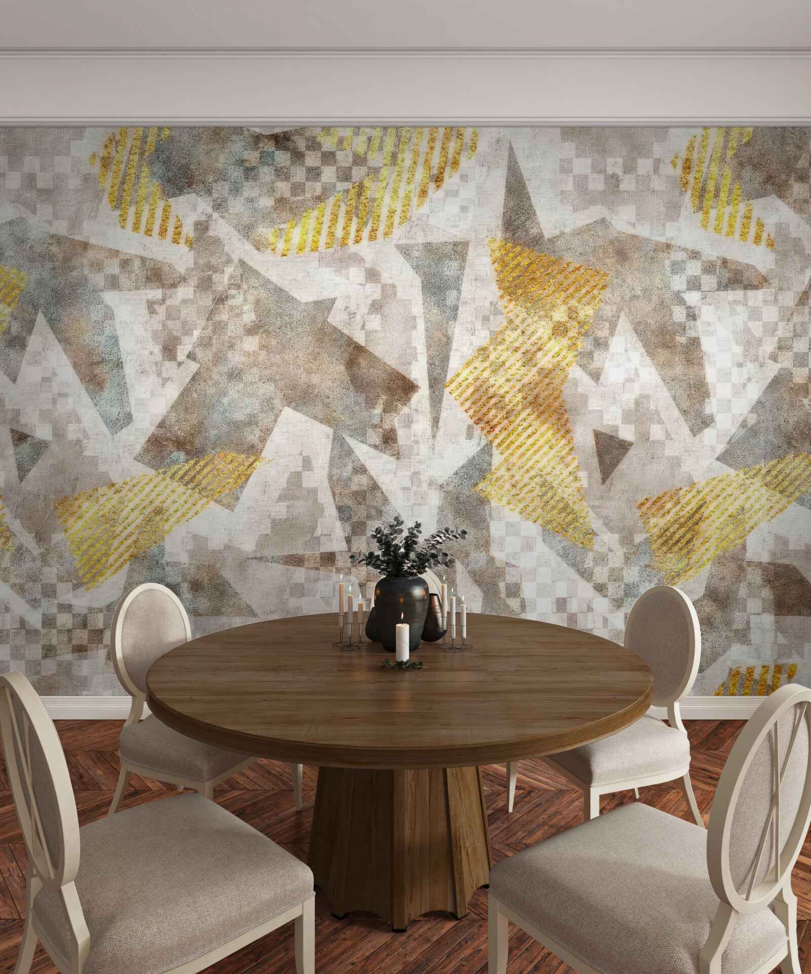 Fototapeta postavy s abstraktnými tvarmi a farbami