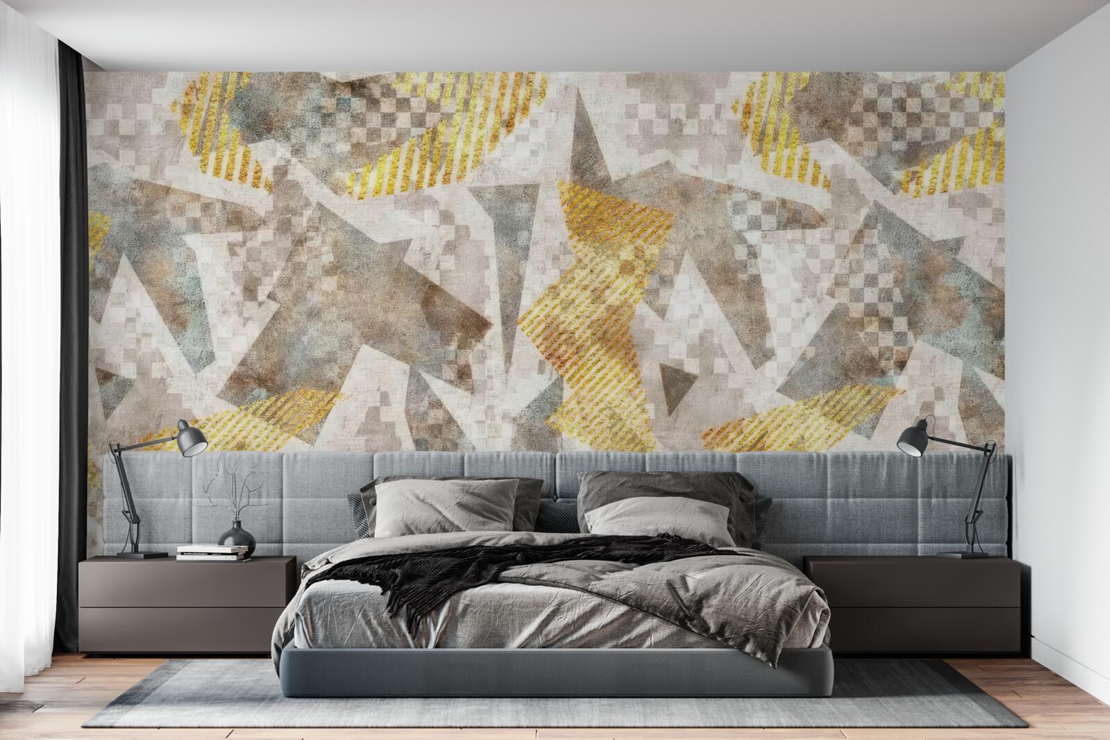 Fototapeta postavy s abstraktnými tvarmi a farbami