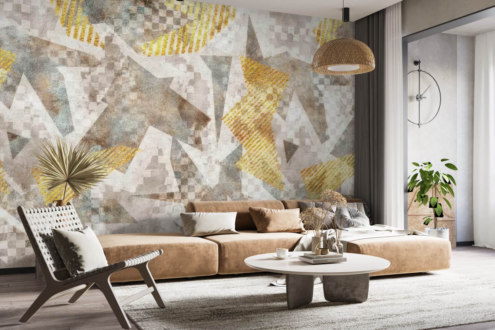 Fototapeta postavy s abstraktnými tvarmi a farbami