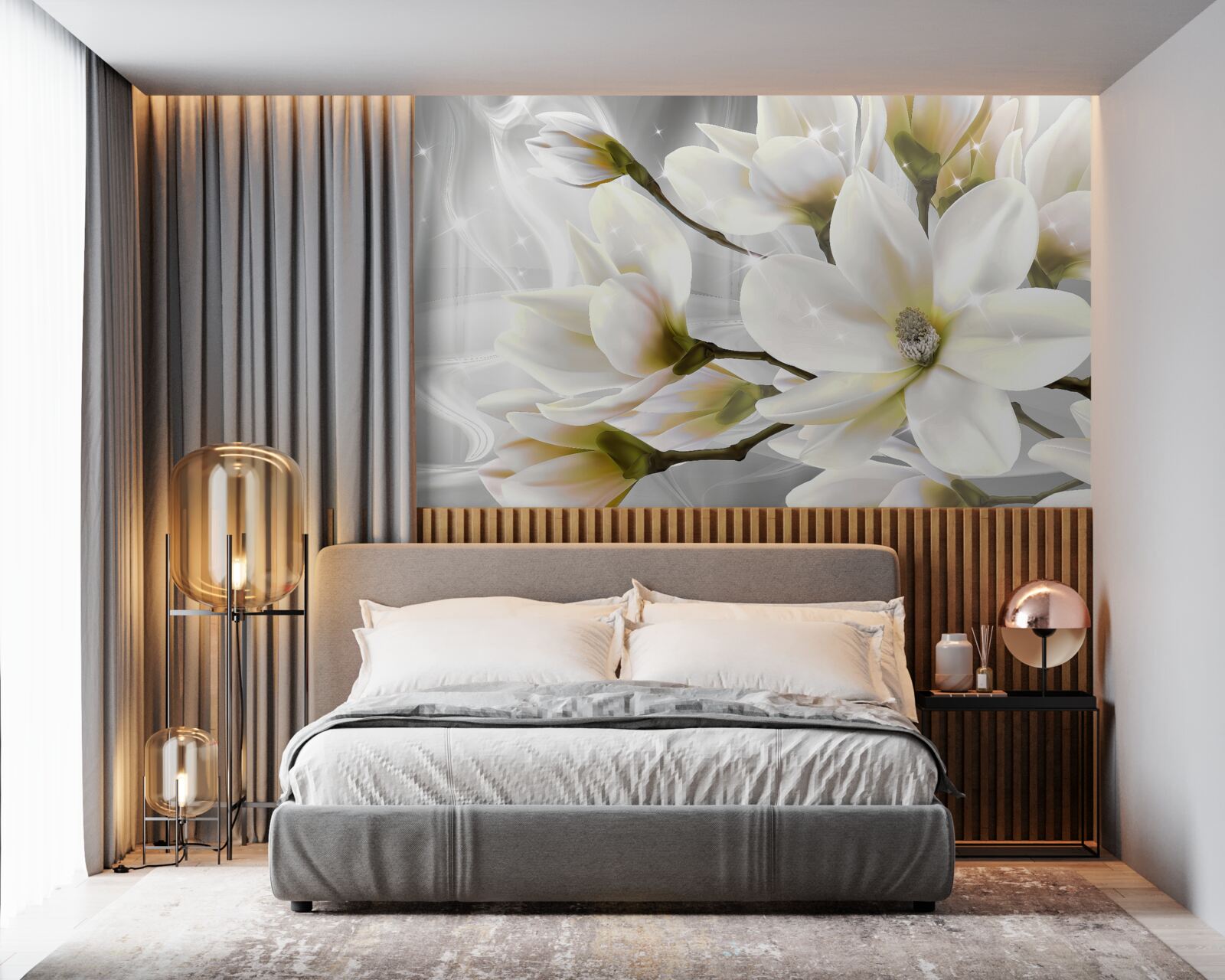 Fototapeta veľké snehobiele krásne kvety