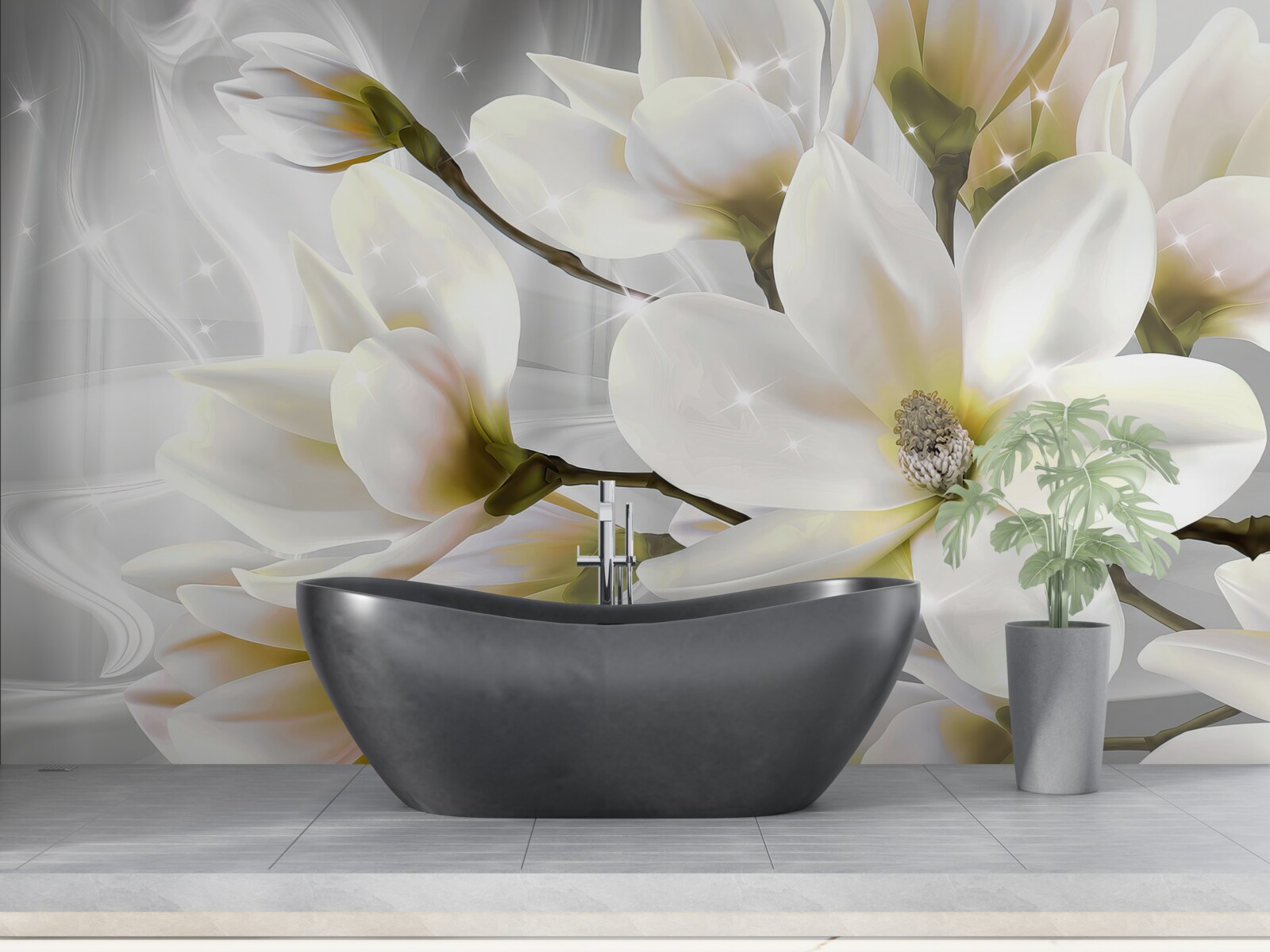 Fototapeta veľké snehobiele krásne kvety