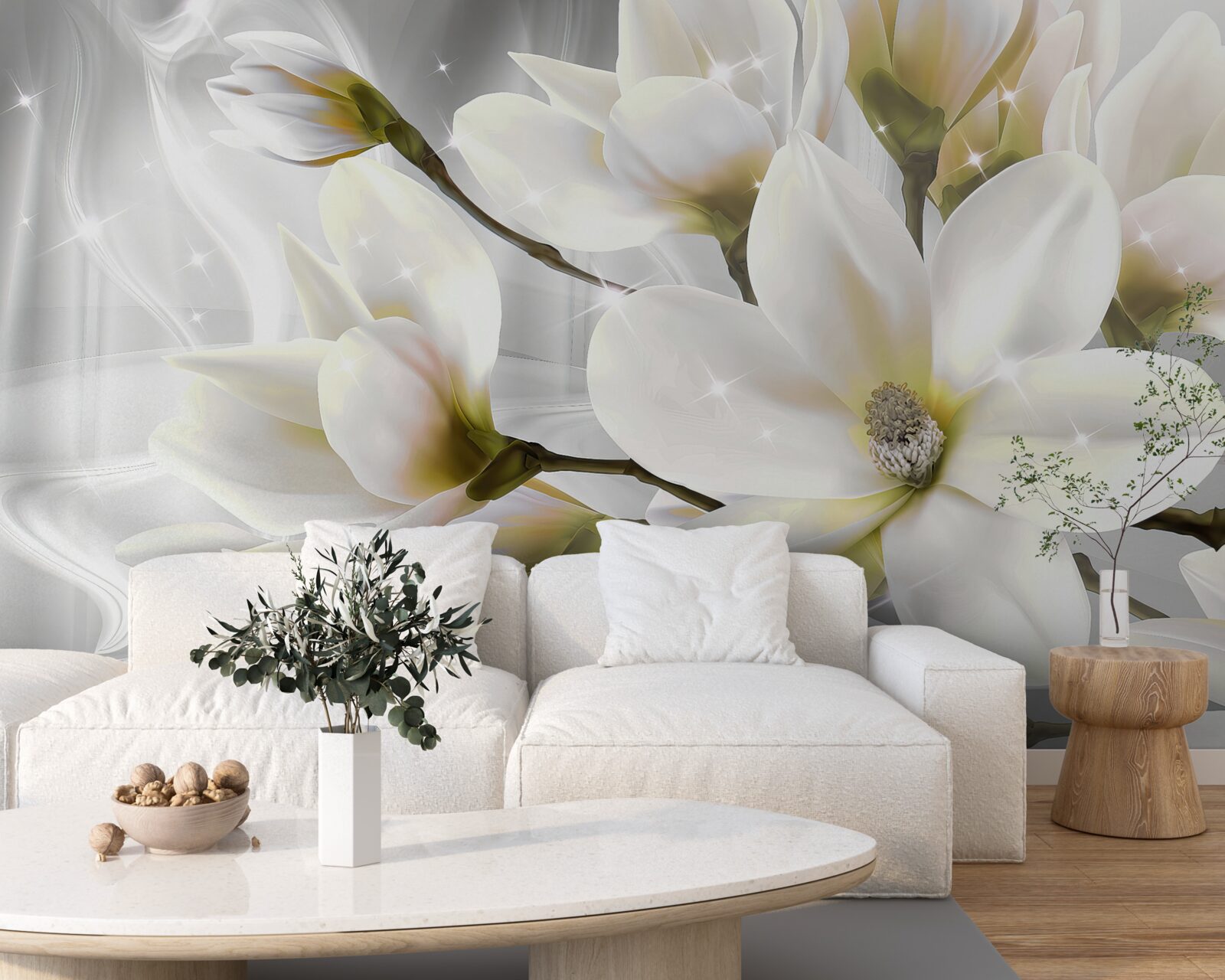 Fototapeta veľké snehobiele krásne kvety