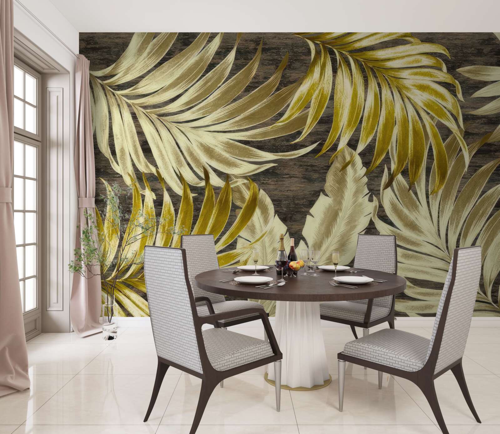 Fototapeta veľké zlaté listy