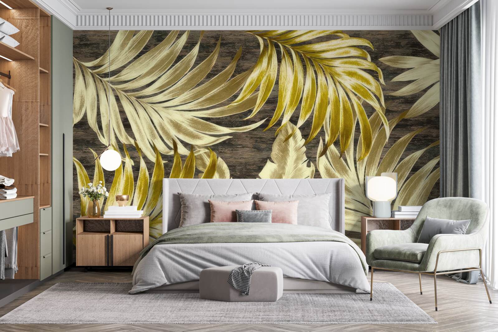 Fototapeta veľké zlaté listy