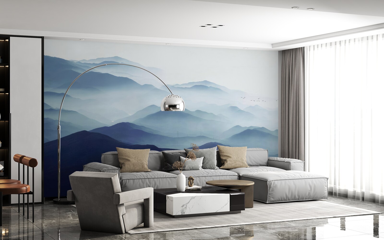 Fototapeta kopce zahalené v hustej hmle