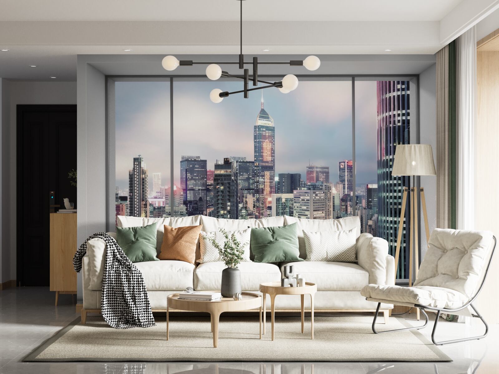 Fototapeta večerná mestská krajina otvárajúca sa z okna