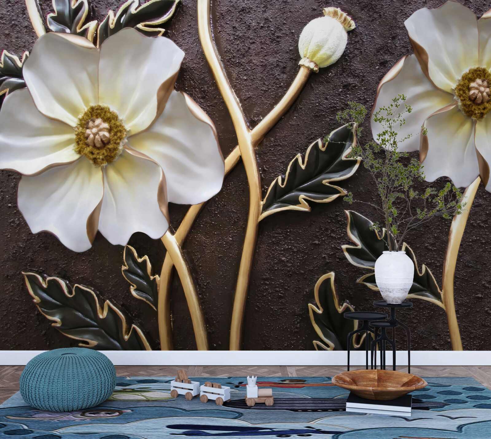 Fototapeta veľké biele kvety